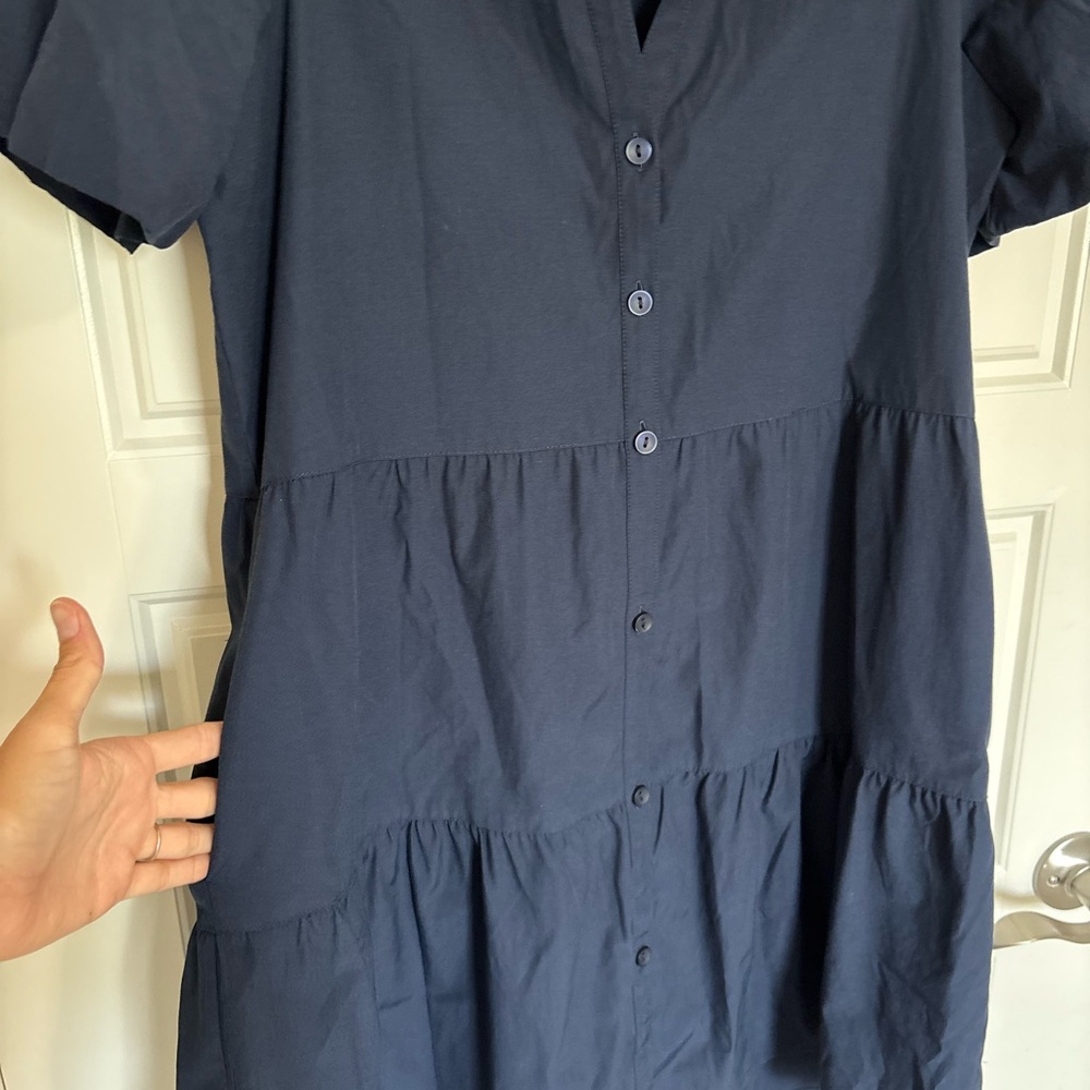 Brochu Walker The Havana Mini Dress Navy women’s size medium puff sleeve - Picture 6 of 8